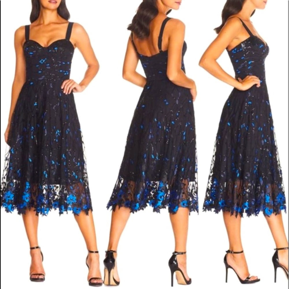 Dress the Population Blue Corina Embellished Dress